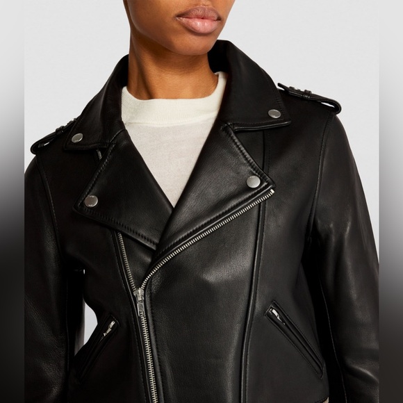 Stunning 100% Leather Maje Biker Jacket Sz 36 - Picture 4 of 16